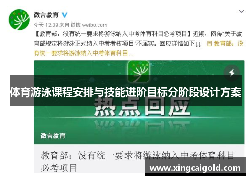 体育游泳课程安排与技能进阶目标分阶段设计方案